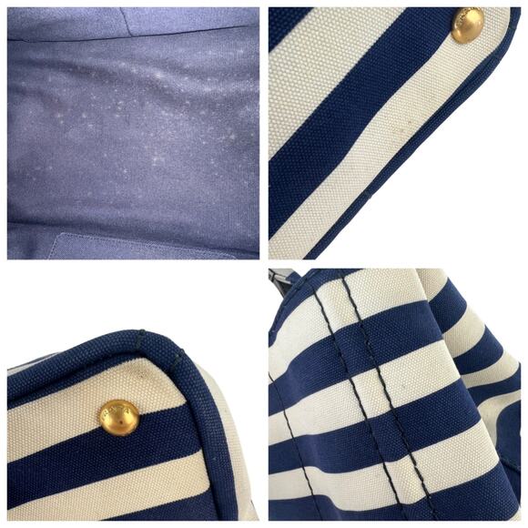 Prada Canapa Striped Tote Bag - Picture 10 of 11